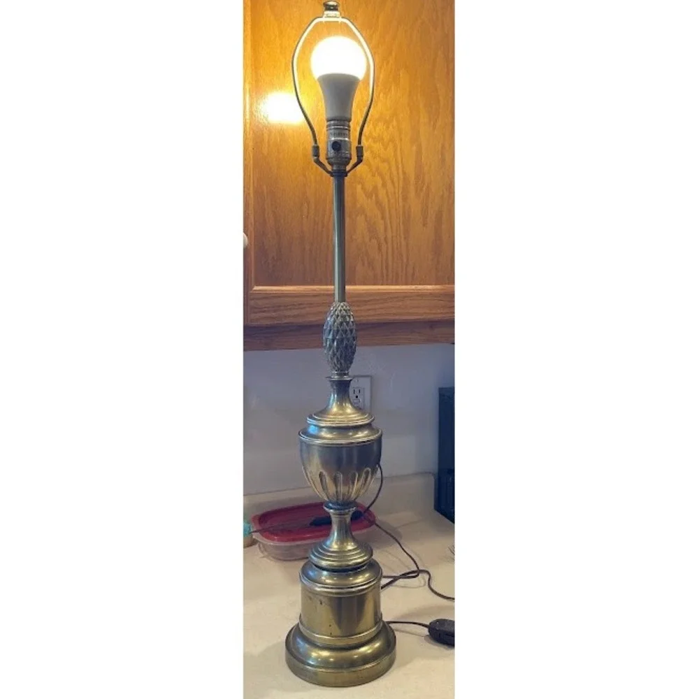 Stiffel Vintage Brass Pineapple Table‎ Lamp MCM Hollywood Regency Lighting